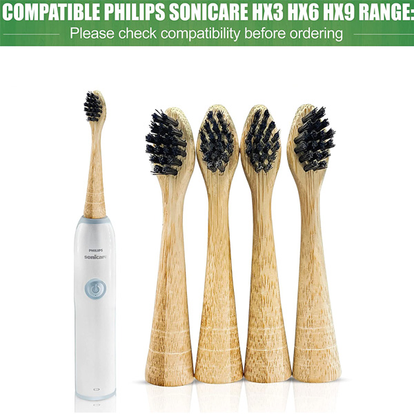 Sonicare compatible Electric Toothbrush Replacement Bamboo Toothbrush Heads For Phillips (4)