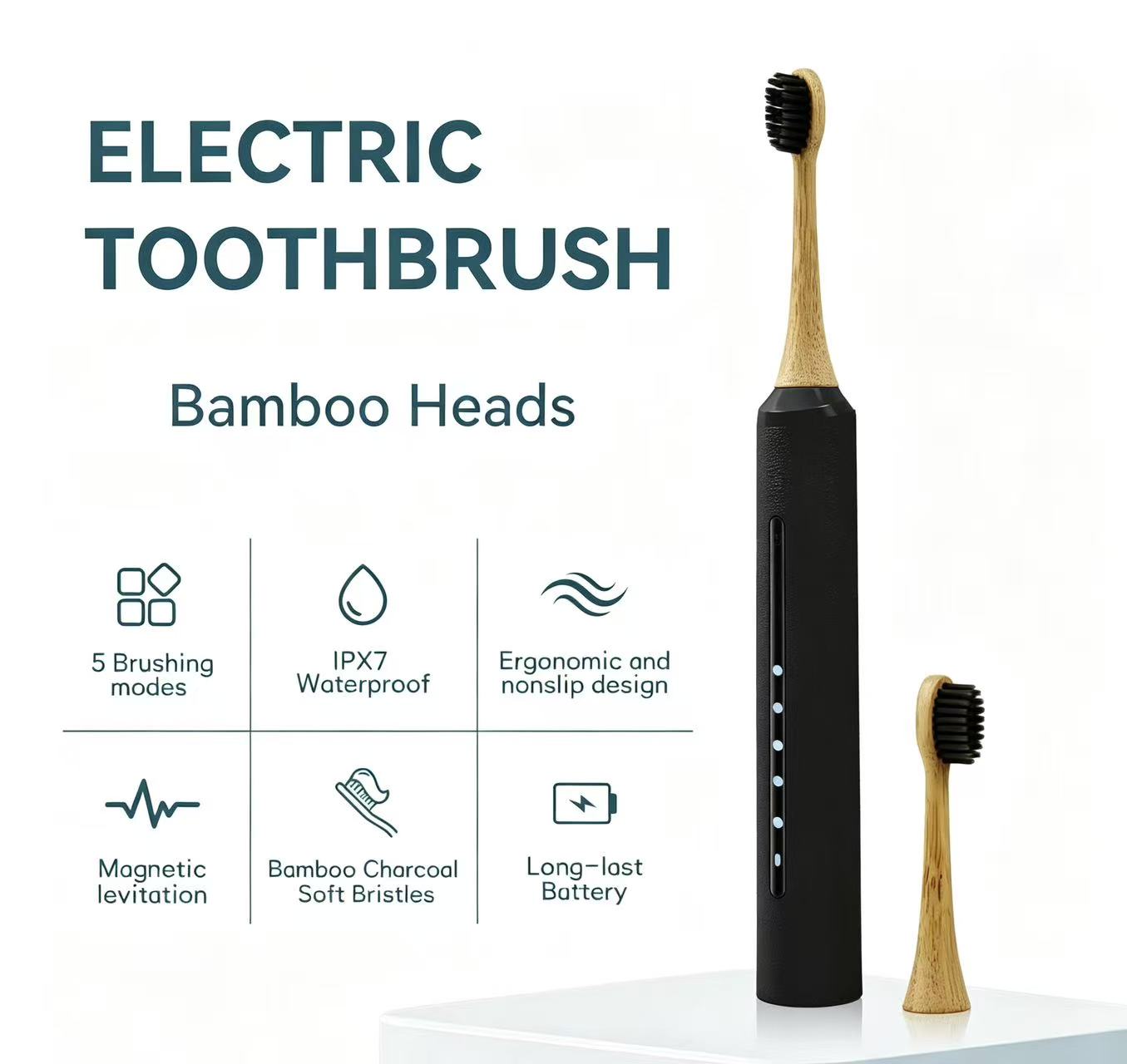sustainable bamboo toothbrush heads with plant-based bristles
