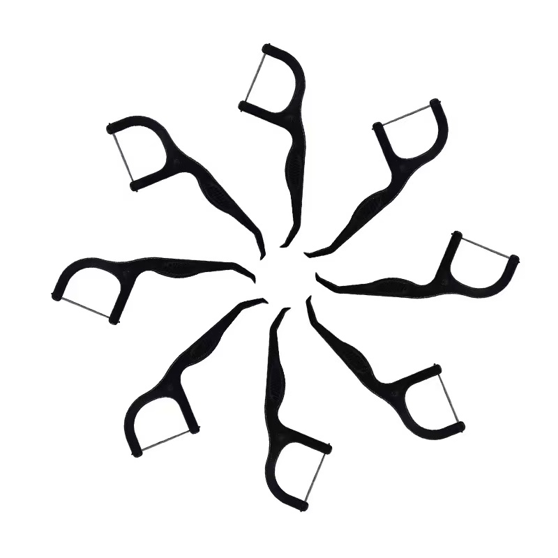 biodegradable charcoal infused dental floss picks