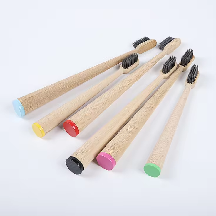 Soft Bristles Round Handle Bamboo Toothbrush