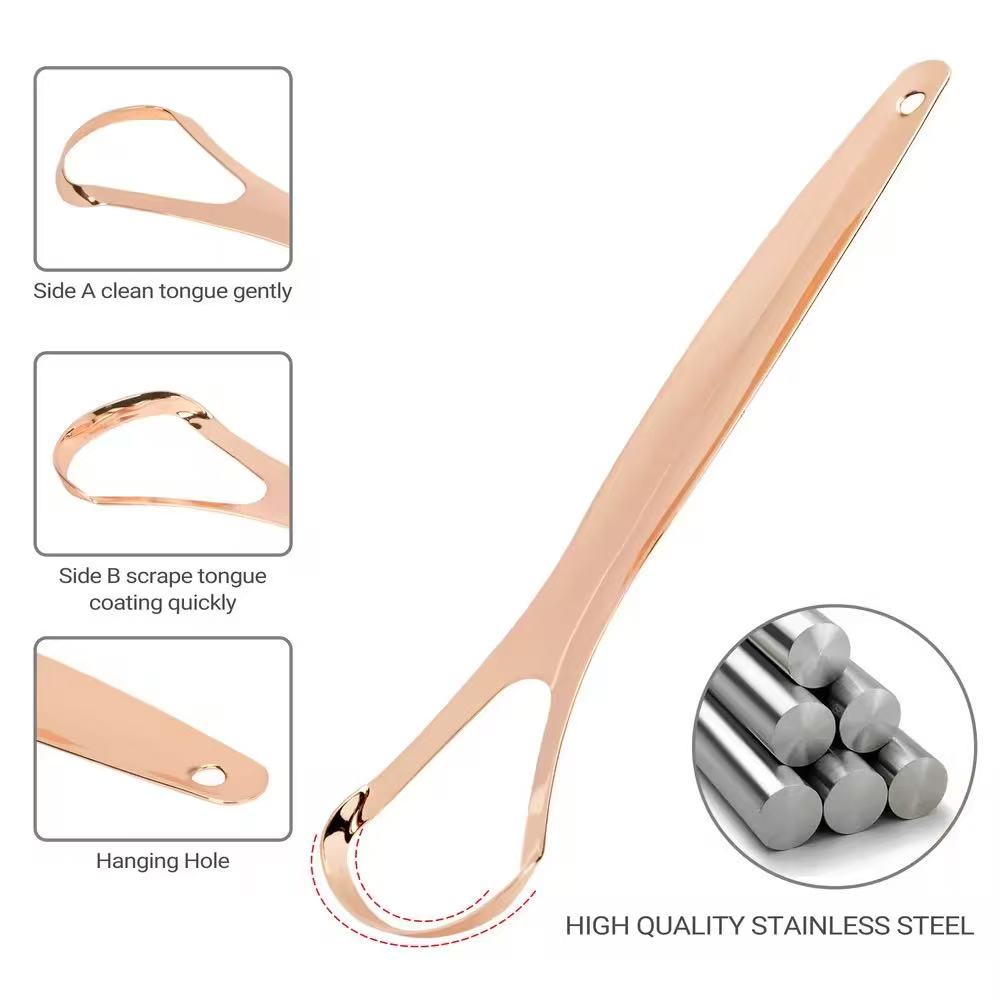 Stainless Steel Tongue Scraper With Ergonomic Handle