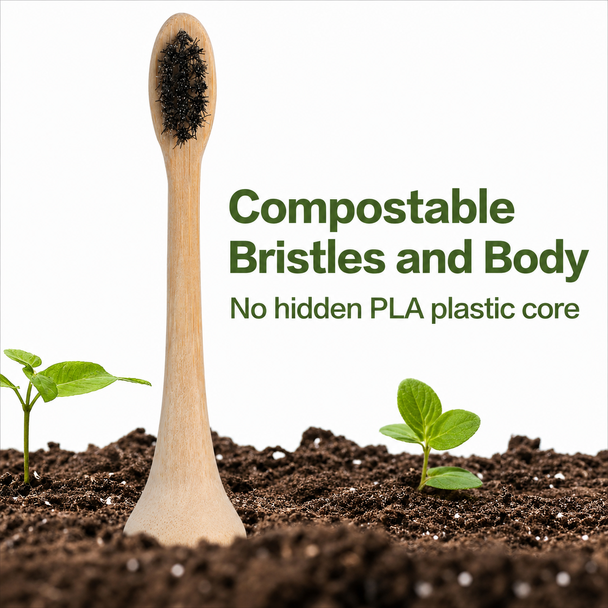 Biodegradable Horse Bristles Bamboo Toothbrush Head