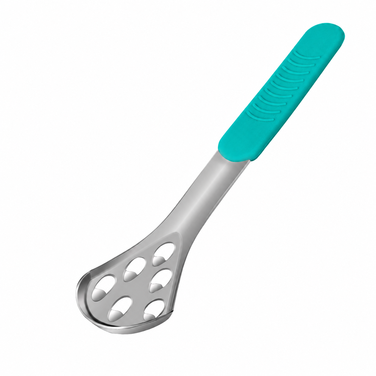 Stainless steel tongue scraper for oral hygiene