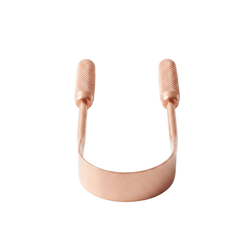 copper tongue scraper with custom packaging