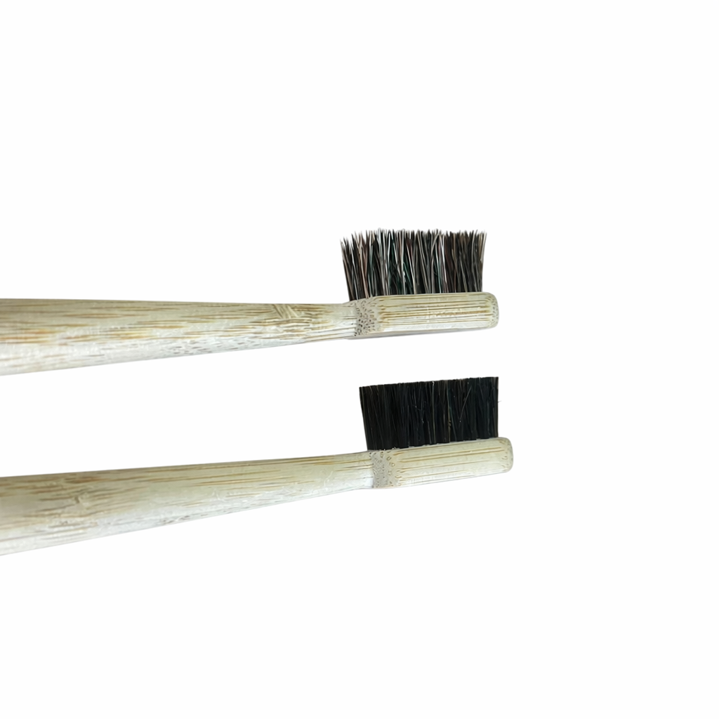 Bleached horsehair soft bristled toothbrush
