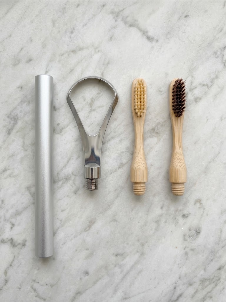 Custom logo eco friendly toothbrush and tongue cleaner wholesale