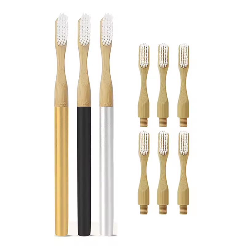 Customized sustainable toothbrush with tongue scraper