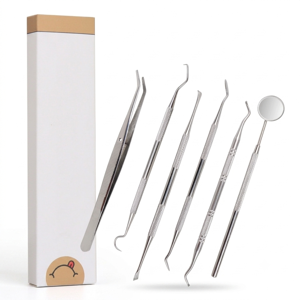 dental care hygiene kit with metal travel case