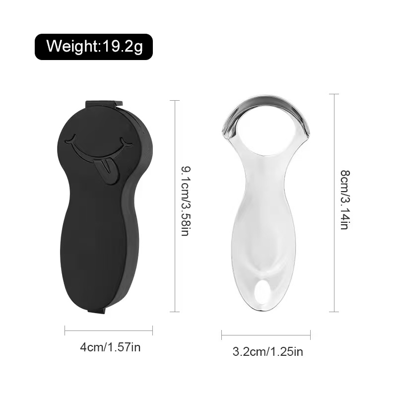 custom logo stainless steel children tongue scraper